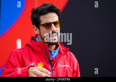 Berlin, Allemagne. 20th Apr, 2023. DI GRASSI Lucas (bra), Mahindra Racing, Spark-Mahindra, Mahindra M9-Electro, portrait during the 2023 Berlin ePrix, 6th meeting of the 2022-23 ABB FIA Formula E World Championship, on the Tempelhof Airport Street Circuit from April 21 to 23, 2023 in Berlin, Germany - Photo Florent Gooden/DPPI Credit: DPPI Media/Alamy Live News Stock Photo