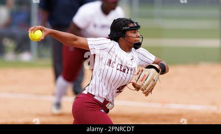 North Carolina Central's Jaden Davis (42) pitches during an NCAA