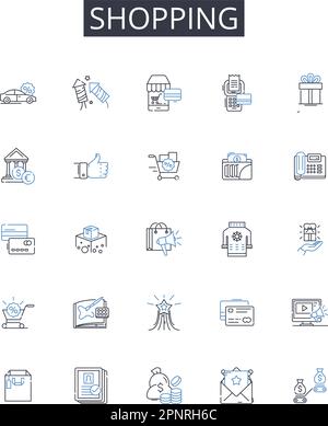 Acquisition spree line icons collection. Shopping, Accumulation, Frenzy ...