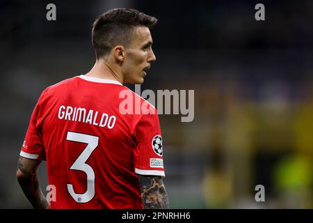 Milan, Italy. 20 April 2023. Alex Grimaldo of SL Benfica looks on during the UEFA Champions League quarterfinal second leg football match between FC Internazionale and SL Benfica. Credit: Nicolò Campo/Alamy Live News Stock Photo