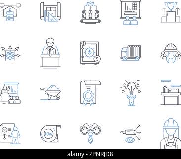 Crafting organization line icons collection. Supplies, Materials, Tools, Workstation, Studio, Creativity, Innovation vector and linear illustration Stock Vector