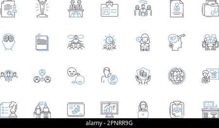Leadership line icons collection. Kaizen, Continuous improvement ...