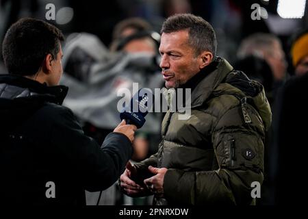 Munich, Germany. 19th Apr, 2023. MUNICH, GERMANY - APRIL 19: Former FC Bayern Munchen player and pundit Lothar Matthaus prior to the UEFA Champions League Quarterfinal Second Leg match between FC Bayern Munchen and Manchester City at the Allianz Arena on April 19, 2023 in Munich, Germany (Photo by Rene Nijhuis/Orange Pictures) Credit: Orange Pics BV/Alamy Live News Stock Photo