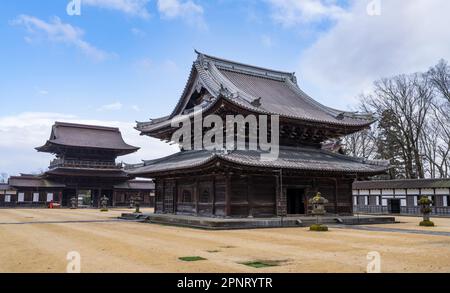 Butsuden Hall at Zuiryuji, a Zen Buddhist temple in Takaoka, Japan. Stock Photo