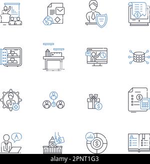 Rules line icons collection. Enforcement, Compliance, Governance ...