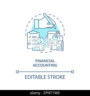 Financial accounting turquoise concept icon Stock Vector