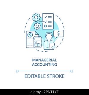 Managerial accounting turquoise concept icon Stock Vector