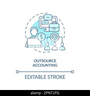 Outsource turquoise concept icon Stock Vector