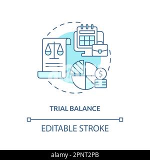 Trial balance turquoise concept icon Stock Vector