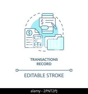 Transactions record turquoise concept icon Stock Vector