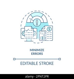 Minimize errors turquoise concept icon Stock Vector