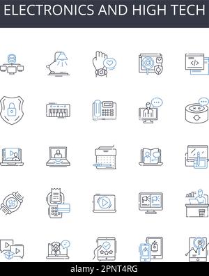 Nano-scale line icons collection. Nanoparticles, Nanotechnology ...