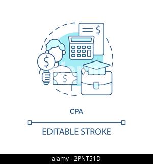 CPA turquoise concept icon Stock Vector