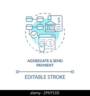 Aggregate and send payment turquoise concept icon Stock Vector