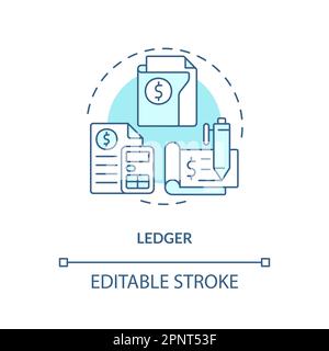 Ledger turquoise concept icon Stock Vector