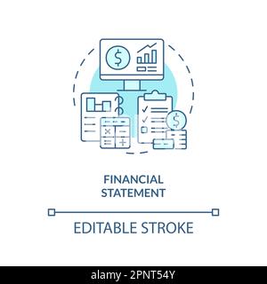 Financial statement turquoise concept icon Stock Vector