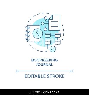Bookkeeping journal turquoise concept icon Stock Vector