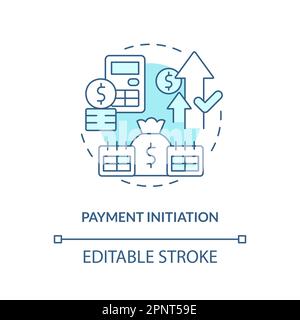 Payment initiation turquoise concept icon Stock Vector