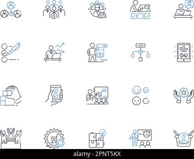 Operation line icons collection. Mission, Procedure, Act, Campaign ...