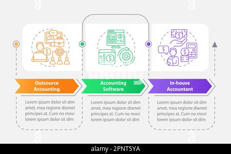Business accounting management rectangle infographic template Stock Vector