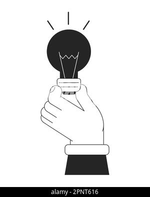 Entrepreneur without idea bw concept vector spot illustration Stock Vector