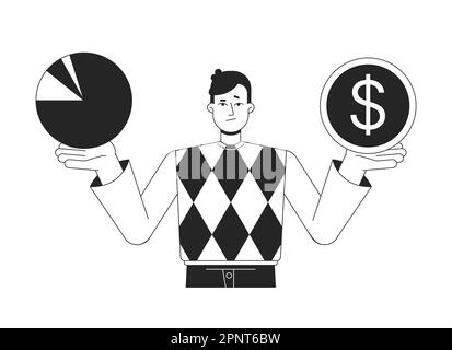 Startup risk assessment bw concept vector spot illustration Stock Vector