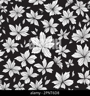 Azalea flower seamless repeat pattern. Vector illustration background Stock Vector