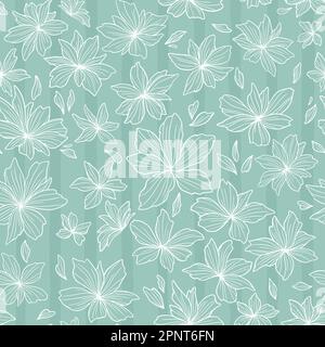 Azalea flower seamless repeat pattern. Vector illustration background Stock Vector