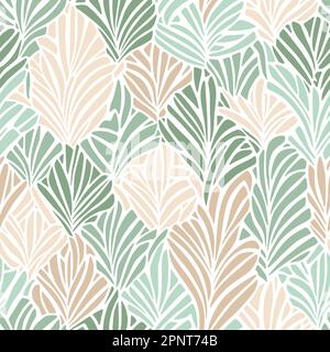 Abstract palm leaf repeat pattern. Vector illustration seamless pattern background Stock Vector