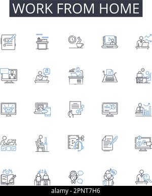 Geographically flexible line icons collection. Nomadic, Relocatable ...