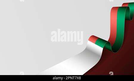 Madagascar ribbon flag background. Element of impact for the use you want to make of it. Stock Vector