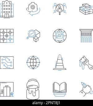 Environmental Factors line icons collection. Pollution, Climate, Biodiversity, Sustainability, Deforestation, Oz, Ecological vector and linear Stock Vector