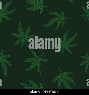Marijuana leaf repeat pattern. Vector illustration seamless pattern background Stock Vector