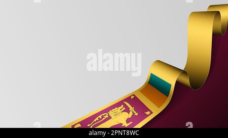 SriLanka ribbon flag background. Element of impact for the use you want to make of it. Stock Vector
