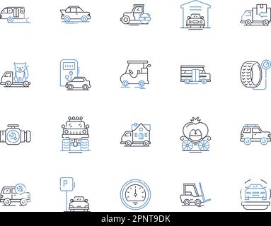 Cabs line icons collection. Taxi, Cab, Ride, Driver, Fare, Meter, Hail ...