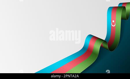 Azerbaijan ribbon flag background. Element of impact for the use you want to make of it. Stock Vector