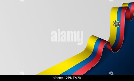 Ecuador ribbon flag background. Element of impact for the use you want to make of it. Stock Vector