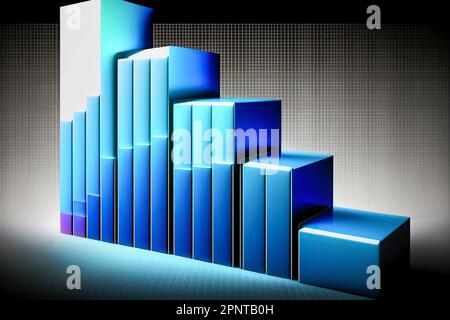 Shine a Light on Your Metrics: A Futuristic Neon Bar Chart for Business Analytics Stock Photo
