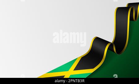 Jamaica ribbon flag background. Element of impact for the use you want to make of it. Stock Vector