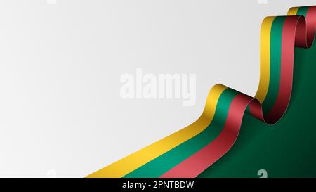 Lithuania ribbon flag background. Element of impact for the use you want to make of it. Stock Vector