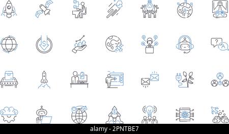 Breakthrough line icons collection. Revelation, Innovation, Progression ...