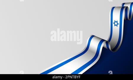 Israel ribbon flag background. Element of impact for the use you want to make of it. Stock Vector