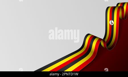 Uganda ribbon flag background. Element of impact for the use you want to make of it. Stock Vector