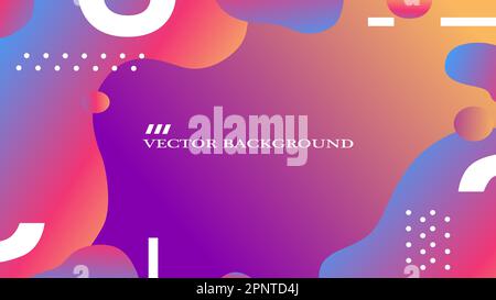 Colorful banner template with gradient colors. Design with liquid form. Stock Vector
