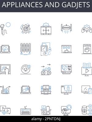 Machineries line icons collection. Automation, Fabrication ...