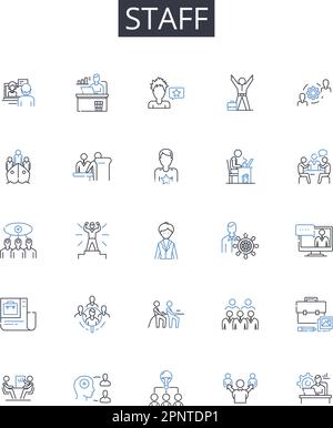 Workforce members line icons collection. Employees, Staff, Colleagues ...