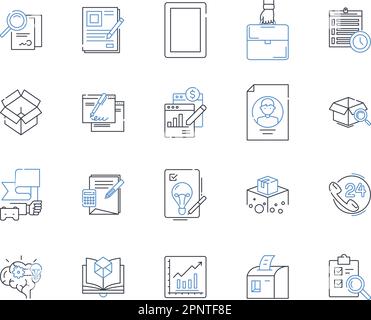 Operational process line icons collection. Efficiency, Workflow, Optimization, Productivity, Streamlining, Automation, Integration vector and linear Stock Vector