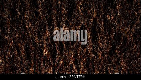 Abstract background of yellow and gold vertical small bright particles and grains of sand in the form of waves with a glow effect. Screensaver beautif Stock Photo