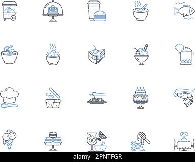 Devouring line icons collection. Consumption, Gluttony, Gorging, Devour ...