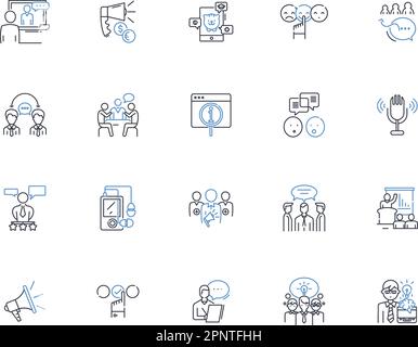 Articulation line icons collection. Pronunciation, Enunciation, Speech ...